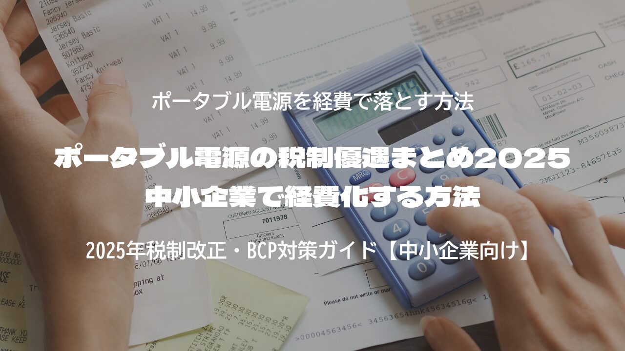 ポータブル電源の税制優遇まとめ2025｜中小企業で経費化する方法
